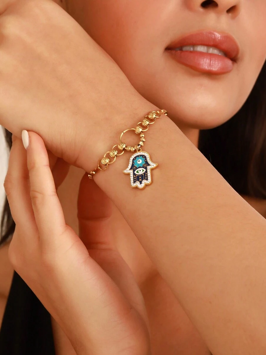 Fashion Women's Titanium Steel Bracelet - Palm - View 1