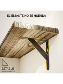 Flotantes Juego de 3 Piezas de Repisas Esquineras de Pared con Soportes de Metal y Tornillos para esquinero para Sala, Dormitorio, baño, Cocina etc. - Marrón - Ver 3