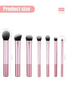 7件套粉色专业化妆刷套装，包含腮红刷、散粉刷、遮瑕刷、眼影刷，适合旅行携带，礼盒包装，化妆刷套装，化妆刷套装，化妆刷套装，全套化妆刷，化妆刷套装，全套化妆工具，化妆刷套装，化妆刷礼盒套装 - 粉色 - 查看 6