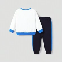 PatPat 2 件装小男孩童真动物图案套装 - 藍色 - 查看 2