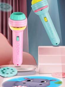 Projection Flashlight [12 Projection Slides With 96 Random Designs] 1 Set Children's Toy Projection Flashlight With Luminous Slides, Educational Creative Projection Light With Random Designs, Colors And Packaging,Kids Toys,Baby Toys,Toys