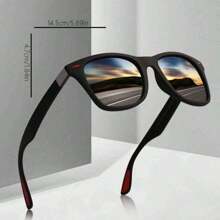 1pc Fashionable Rivet Frame Fashion Glasses For Men, Casual Beach Accessories Glasses Shades For Summer Beach Vacation,Outdoor,Travel - Black - View 6