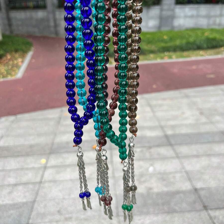 Classic Style Glass Crystal Beaded Multi-Layer Prayer Bracelet With 99pcs 8mm Beads - Royal Blue - View 1