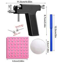 98pcs Professional Ear Piercing Gun Set - Includes Steel Ear Studs, Pierce Tool, And Navel Body Piercing Gun - Perfect For Ear, Nose, And Navel Piercings