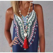 1 Pieza Collar Largo De Borla Con Cuentas Coloridas Y Dije De Piedra, Joyería Bohemia De Verano Para Mujeres, Regalo Creativo Para Cumpleaños Y Vacaciones