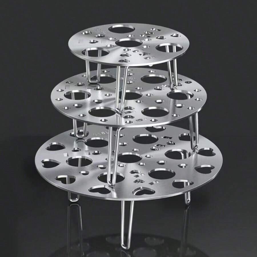 1 Pieza Rejilla De Vapor De Acero Inoxidable Plegable, Disponible En Tamaños Grande, Mediano Y Pequeño - Plateado - Ver 1