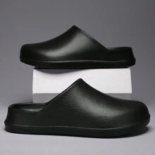 Summer Men's Eva Slippers With Soft Sole, Lightweight, Comfortable And Closed Toe Design - Black - View 2