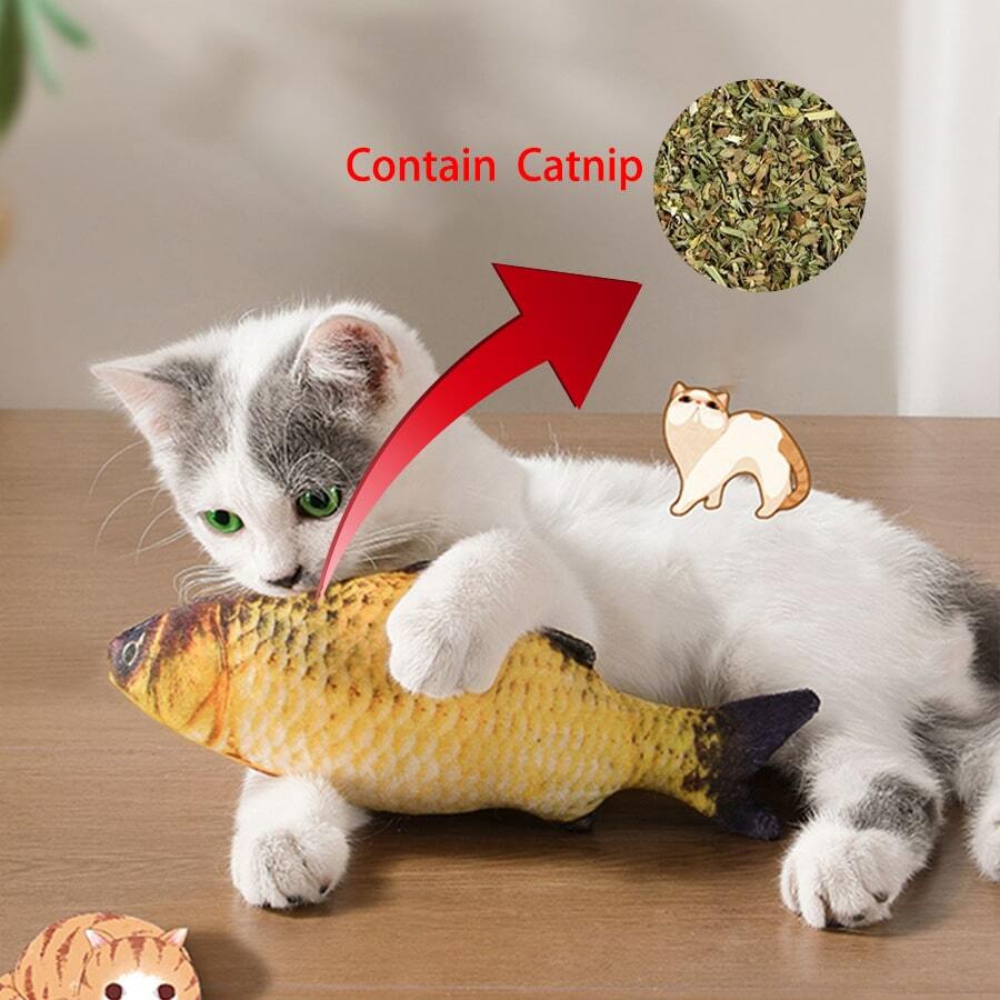 1pc Catnip Fish Toy Simulated Fish Shape Funny Toy For Cats ...