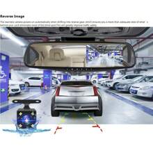 E-ACE Car Dvr Mirror Dash Cam 4.3 Inch Rear View Mirror FHD 1080P Auto Dashcam Video Recorder Registrator G-Sensor Black Box - With 6M RCC-bL - View 6