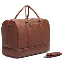 Travel Duffel Bags,Duffle Bag For Men Overnight Bag Carry On Bag Weekender Bags For Women Travel Tote Bags Oversized Duffle Bag Gym Bag With Shoe Compartment-Brown