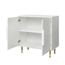 Cabinet With Storage Modern Storage Cabinets With 2 Doors With Handle For Living Room Dining Room Entryway, White