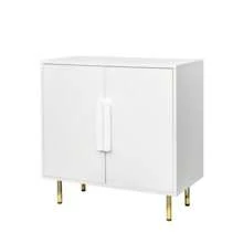 Cabinet With Storage Modern Storage Cabinets With 2 Doors With Handle For Living Room Dining Room Entryway, White