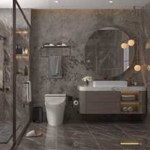1 Rollo De Papel De Contacto De Hormigón Gris Cemento Con Textura De Arroz, Papel De Pared Autoadhesivo Y Removible De Vinilo Para Decoración Del Hogar En La Cocina, Baño, Estudio - Multicolor - Ver 6
