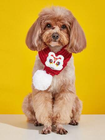 1 pièce Écharpe chaude blanche pour chien lion, nouvelle écharpe en tricot pour chat de nouvel an, accessoire pour chien Corgi, Teddy, Chow Chow