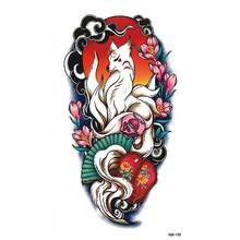 1張防水暫時性紋身貼紙,設計有黑龍、蛇、牡丹、玫瑰、美人魚,適用於臉部、手臂、腿部、身體藝術,假紋身-容易貼上容易移除 - 粉色 - 查看 3