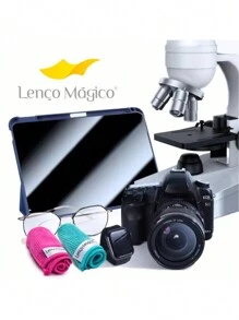 Lenço Mágico Flanela Microfibra Limpa Lentes Óculos Telas Celular Limpeza Eficiente - COR SORTIDA - Colorida - Visão 2