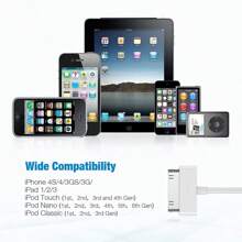 Cavo di ricarica USB, cavo di sincronizzazione e ricarica USB 4.0ft compatibile con iPhone 4, 4s, 3G, 3GS, iPad 1, 2, 3, iPod Touch, Nano, colore bianco (1 pezzo)