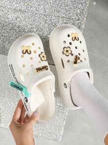 Women's Cartoon Cute Fashion Casual Summer Sandals, Outdoor/Indoor Non-Slip Holiday Beach Slippers - White - View 2