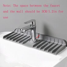 1pc Water Tap Handle Water Filter, Splash-Proof Cover For Water Tap, And Kitchen Sink Splash-Proof Cover Suitable For Kitchen Sink Dry Pad, Soap Sponge Accessories, Sink Tray, Bathroom Bar Counter Protection - Gray - Light Grey - View 5