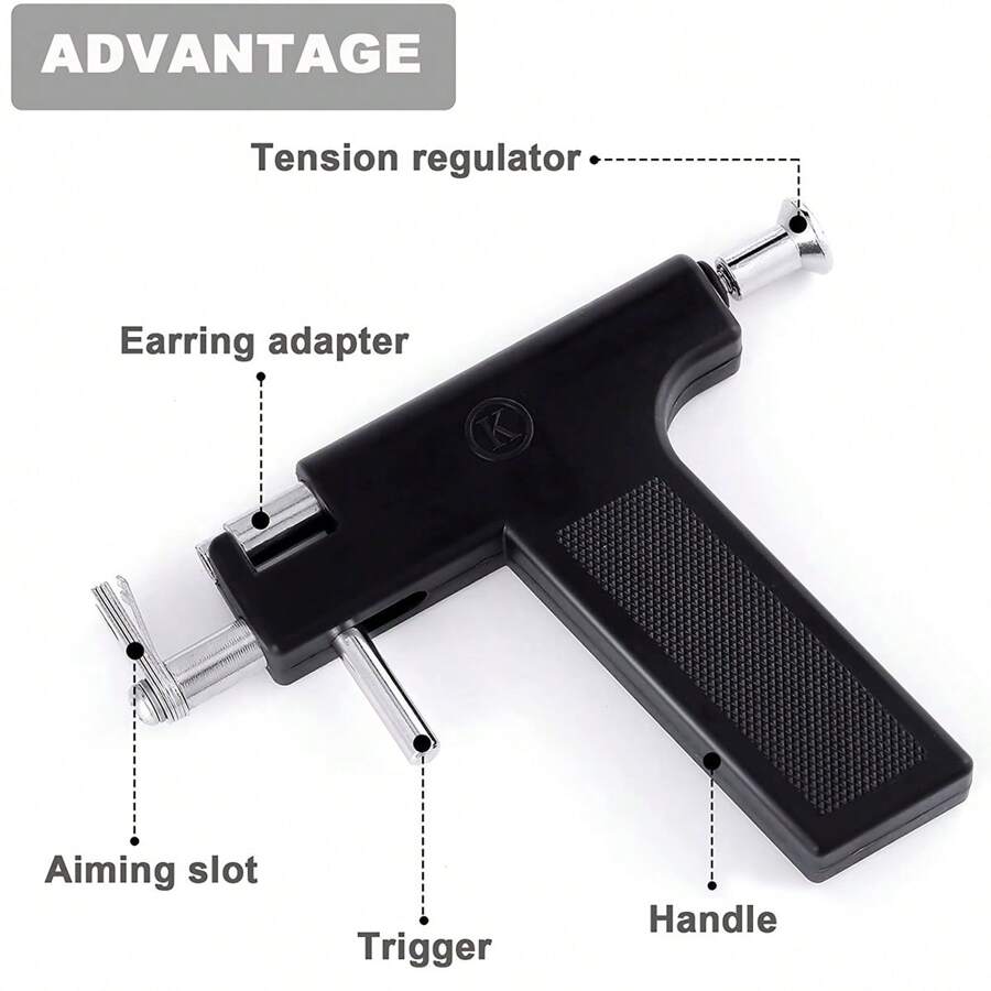 98pcs Professional Ear Piercing Gun Set Includes Steel Ear Studs