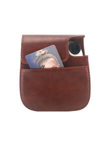 Protective Case Compatible With Fujifilm Instax Mini11,Mini12 Instant Film Camera With Accessory Pocket And Adjustable Strap Mini Film Photo Case - Brown - View 9