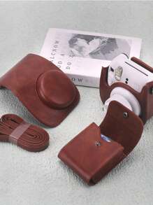 Protective Case Compatible With Fujifilm Instax Mini11,Mini12 Instant Film Camera With Accessory Pocket And Adjustable Strap Mini Film Photo Case - Brown - View 7
