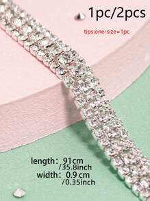 1個或2個-1個尺寸3行銀製白色鑽石鏈,寬度0.9cm - 銀色 - 查看 5