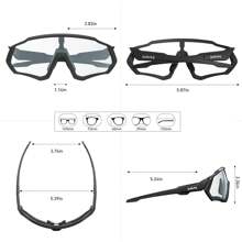 KAPVOE Kapvoe New Arrival Photochromic Cycling Glasses For Men & Women, Suitable For Mountain Bike, Transparent, Mtb Riding. The Lens Color Changes With Light, Turning Blue Or Red. With 1 Lens And A Case, Great For Outdoor Sports.