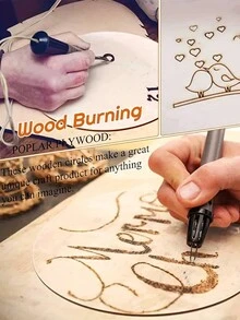 5 Pieces Oval 7X4.3-Inch Raw Wood Pieces For Crafts, Paintings And Wedding Decorations - Beige - View 5