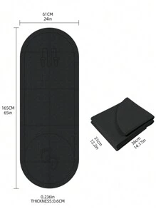 1片165*61*0.6公分黑色tpe摺疊瑜珈墊運動墊舞蹈墊 - 黑色 - 查看 3