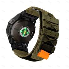 戰術耐用帶,適用於garmin Fenix 7/6/5 /garmin Instinct/instinct 2 /forerunner 965/955/945/935/745/approach S62/s60/epix/epix 2,garmin 22mm/26mm手錶快拆尼龍帶 - 灰色 - 查看 7