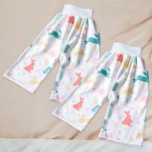 2 pièces de couches bébé réutilisables, souples et respirantes avec un tampon imperméable pour éviter les fuites. Idéal comme cadeau de décoration pour la baby shower et la famille.