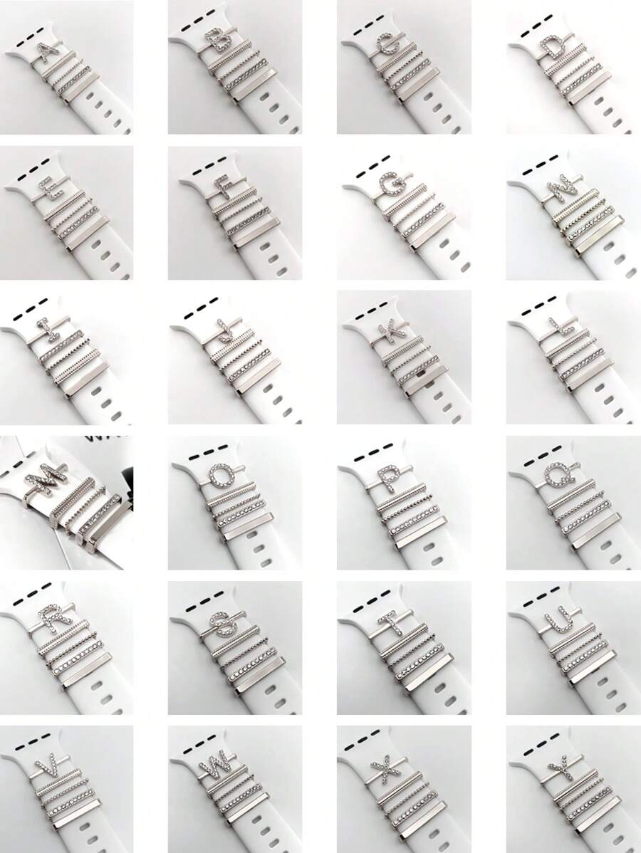 26pcs/Set Alphabet Accessories Smart Watch Band, Universal As A Gift For Students Returning To School
