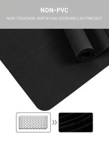 1片183*61*0.5cm黑色tpe摺疊瑜珈墊,適用於初學者練習跳舞運動的防滑與緩沖墊 - 黑色 - 查看 5