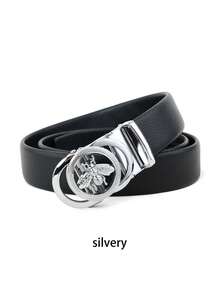 caivektine 1入組男士商務皮帶3.5公分寬自動扣男士真皮皮帶時尚簡約休閒男士皮帶易於搭配褲子皮帶 - 彩色 - 查看 6