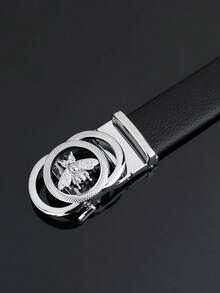 caivektine 1入組男士商務皮帶3.5公分寬自動扣男士真皮皮帶時尚簡約休閒男士皮帶易於搭配褲子皮帶 - 彩色 - 查看 4