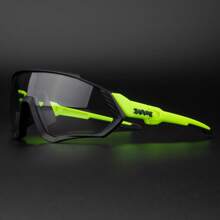 KAPVOE Kapvoe New Arrival Photochromic Cycling Glasses For Men & Women, Suitable For Mountain Bike, Transparent, Mtb Riding. The Lens Color Changes With Light, Turning Blue Or Red. With 1 Lens And A Case, Great For Outdoor Sports.