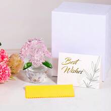 Daisy Flower Figurine Statue Paperweight Glass Pink Daisy Bouquet Floral Collectible Decor Gifts For Friends Women (With 5 Flowers) - 粉色 - 查看 5