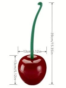 1 件組可愛櫻桃木馬桶刷架套裝,浴室盥洗室長柄馬桶刷清潔劑,清潔刷浴室配件,適合萬聖節禮物 - 紅色 - 查看 2