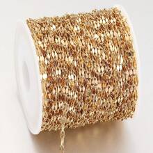 100cm Diy 耳環、項鍊和珠寶用的304不銹鋼十字& O形o鍊,金色鍍層不褪色,適合女性 - 4*12方線鏈 - 查看 11