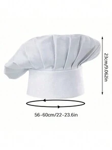 1 件成人廚師帽,附可調式鬆緊帶,適合烘焙、烹飪和廚房用具 - 白色 - 查看 2