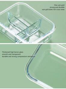 1入特製玻璃冰箱微波爐午餐盒，家居廚房保鮮便當盒學生餐盒網紅餐盒