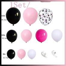 圓點粉紅色和黑色氣球拱門套件,生日派對裝飾,成人派對裝飾,婚禮和情人節場景裝飾 - 彩色 - 查看 6