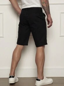 Men's Bermuda Shorts Colored Twill Premium Jeans Various Colors - 黑色 - 查看 4