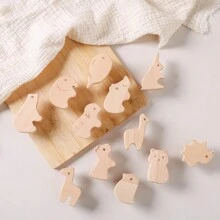 1 set Baby Houten Dieren Lade Knoppen , 12st In Multifunctioneel Kastje Ladenkast Knoppen , Gemakkelijk Naar Geschikt Voor Thuis Kasten