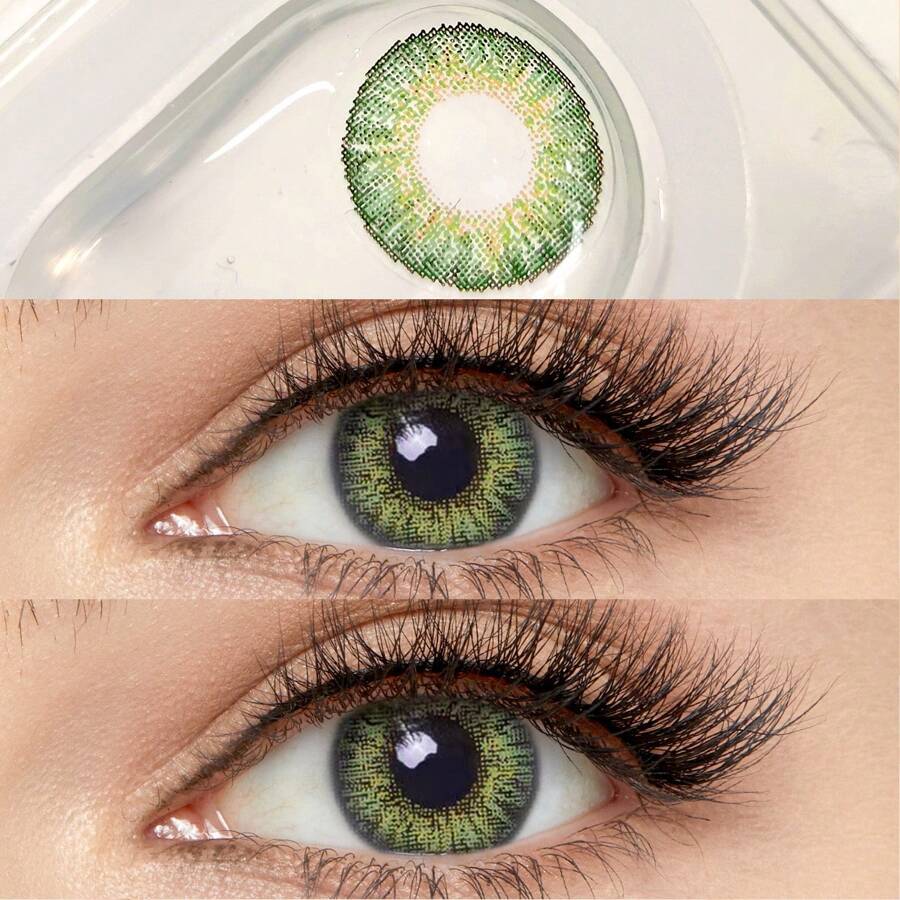 Dùng một lần Có màu sắc Màu xanh lá Tiếp xúc , Mắt Ống kính 14.5mm Đường kính Thích hợp Đối với Mặc - màu xanh lá - Xem 1