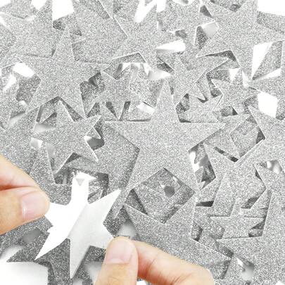 70pcs,Golden Silver Pink Foam Stickers Top Star Self-Adhesive Glitter EVA Sticker Craft Educational DIY Toys Back To School