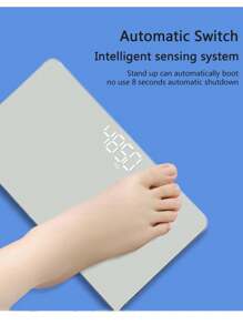 迷你鏡面電子秤,適合家庭使用,內置可充電電池,高精度身體重量秤,具有全屏功能,可用作化妝鏡 - 草莓兔 - 查看 5