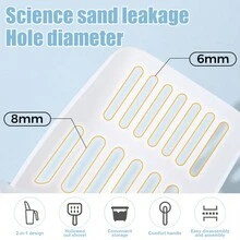 1入 綜合式撇糞鏟，便攜設計，方形加一捲垃圾袋，輕鬆清潔 - 灰色 - 查看 4