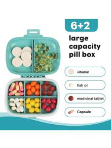 Travel Medicine Storage Box, Moisture-Proof Small Medicine Box Travel Pill Organizer,Small Pill Box,Portable Medicine Holder Container for Travel Home School Supplies College Dorm Essentials for Student - Blue - View 4
